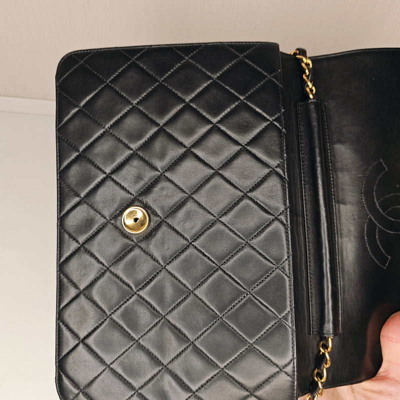 Chanel Lambskin Quilted Medium Single Flap Black Shoulder Bag, 1996-1997