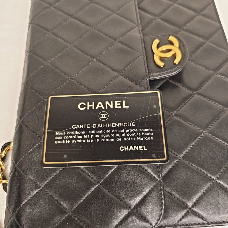 Chanel Lambskin Quilted Medium Single Flap Black Shoulder Bag, 1996-1997