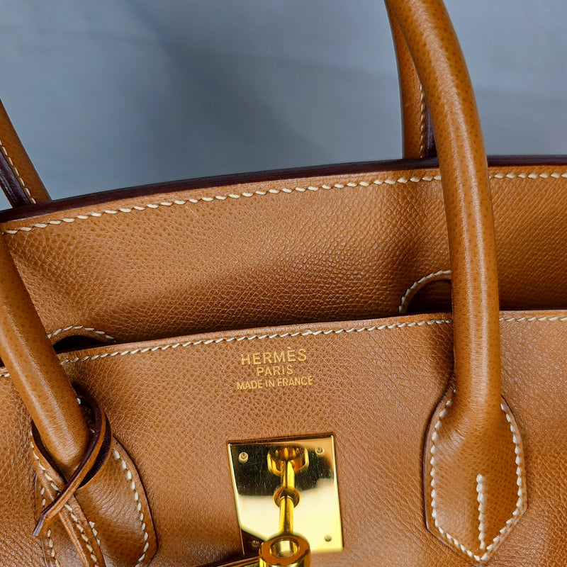 Hermès Gold Courchevel Birkin 35 Gold Hardware, 2004