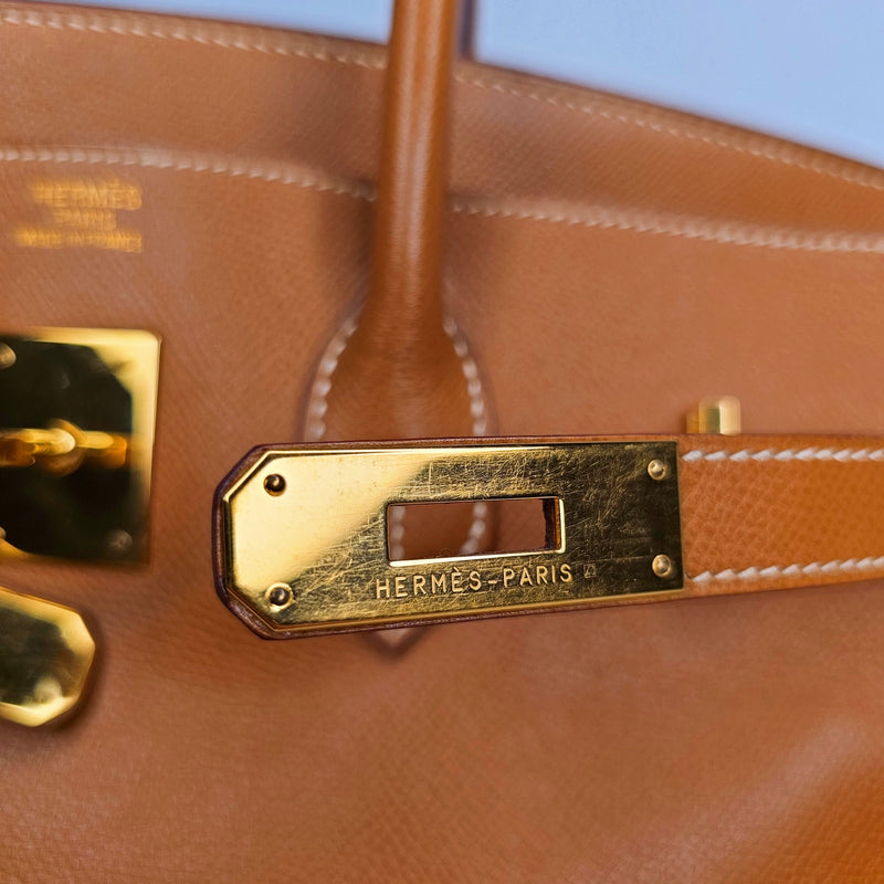 Hermès Gold Courchevel Birkin 35 Gold Hardware, 2004