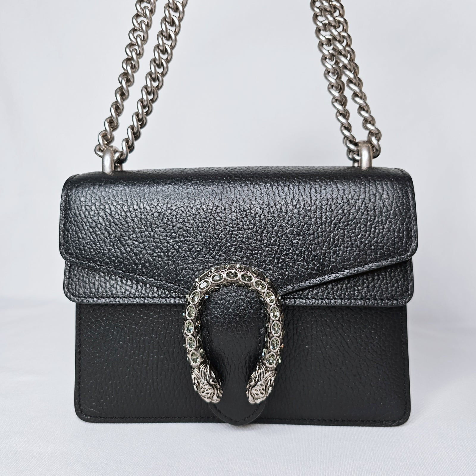 ◆GUCCI NEW SS25◆Dionysus レザー ミニチェーンバッグ/Black◆ Gucci // Black Dionysus Mini Bag – VSP Consignment
