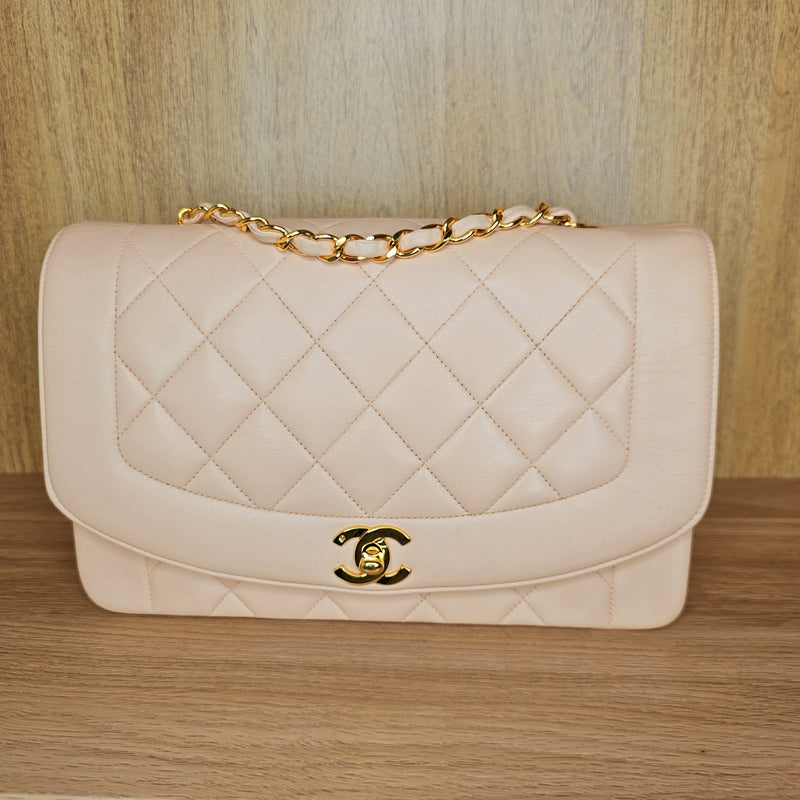 CHANEL Diana Medium Quilted Lambskin Light Pink Cherry Blossom Gold Hardware, 1994