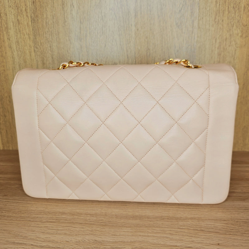 CHANEL Diana Medium Quilted Lambskin Light Pink Cherry Blossom Gold Hardware, 1994