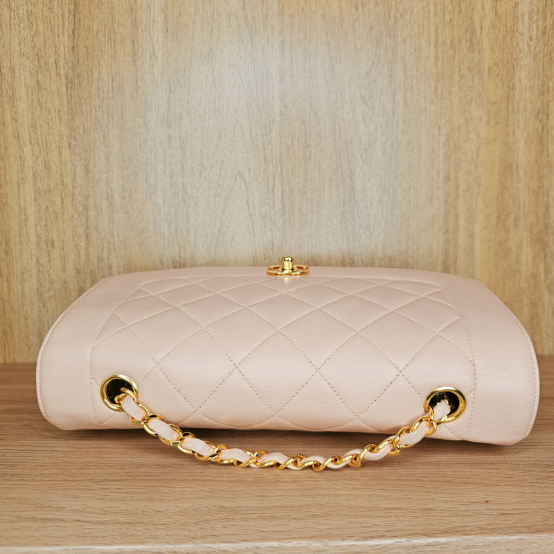 CHANEL Diana Medium Quilted Lambskin Light Pink Cherry Blossom Gold Hardware, 1994