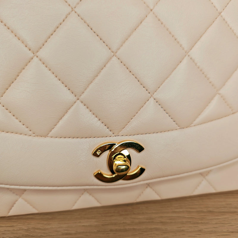 CHANEL Diana Medium Quilted Lambskin Light Pink Cherry Blossom Gold Hardware, 1994