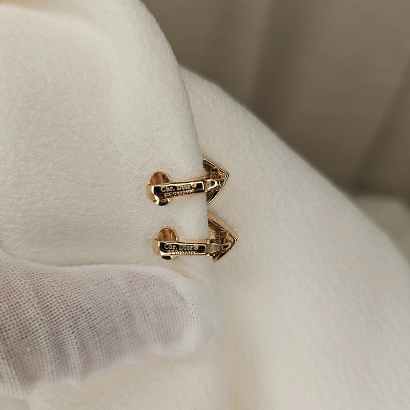 Dior Heart Clip-On Earrings, Gold Rhinestone