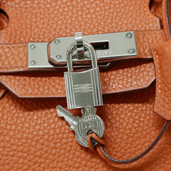 Hermès Orange Togo Birkin 30 Silver Hardware, 2005