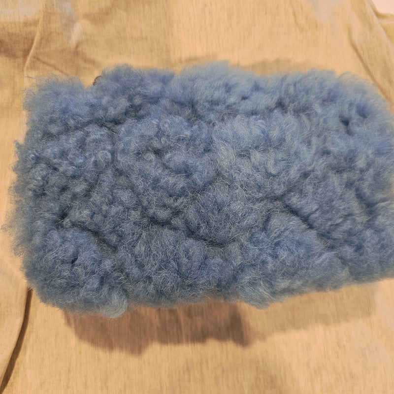 Chanel Runway bag Blue shearling fur bag