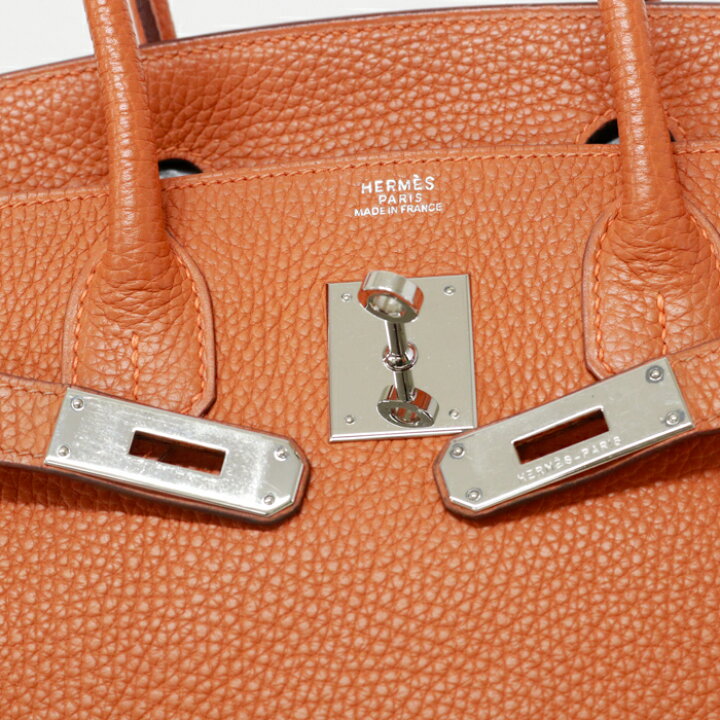 Hermès Orange Togo Birkin 30 Silver Hardware, 2005