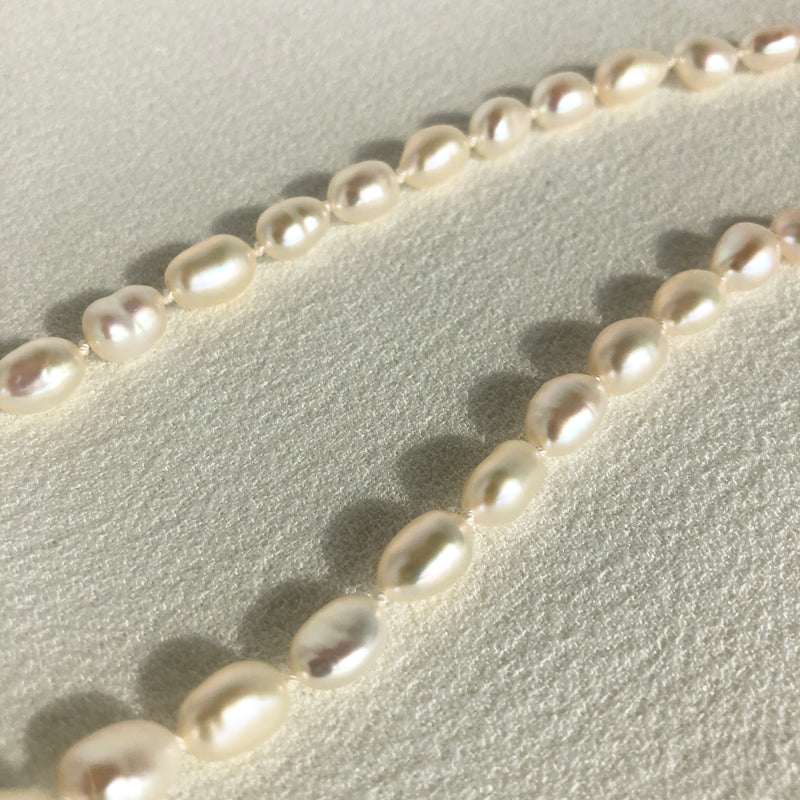 Initial Cream Rose Pearl Necklace