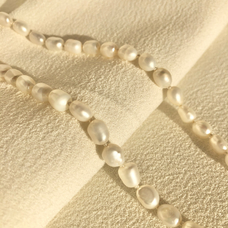 Pearl Necklace with Spring Ring Clasp